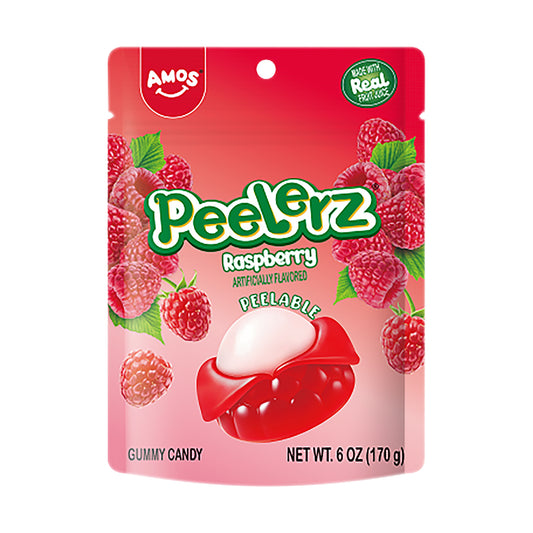 Amos Peelerz Gummy Raspberry 6oz Peg Bags single