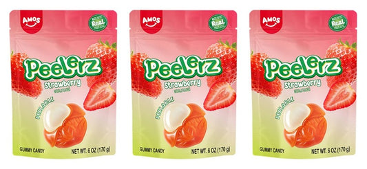 Peelerz Gummy Strawberry 6oz Peg Bags — 3-Pack