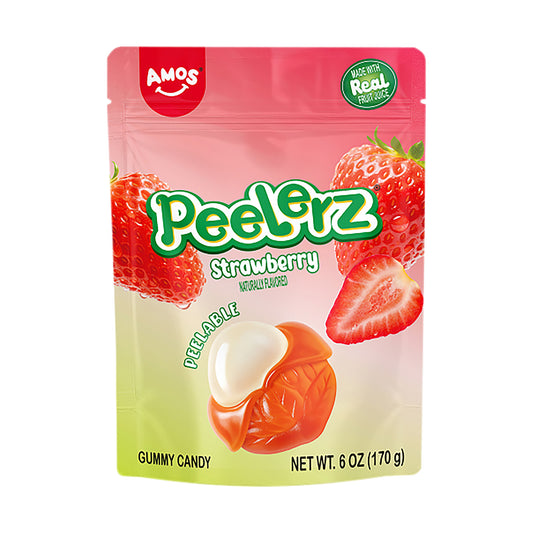 Amos Peelerz Gummy Strawberry 6oz Peg Bags single