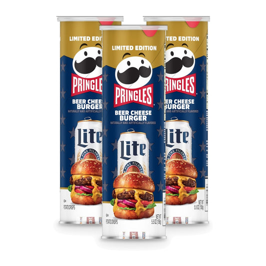 Pringles Miller Beer Cheeseburger Limited Edition 5.5oz 3-Pack