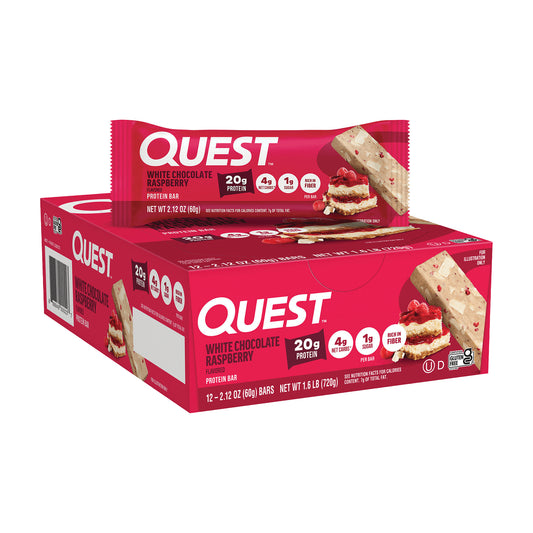 Quest Bar Original White Chocolate Raspberry 2.12oz 12ct