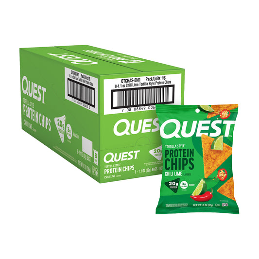 Quest Protein Tortilla Chips Chili Lime 1.1oz 8ct