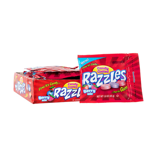 Razzles Berry Mix Candy Gum 1.6oz 24ct box