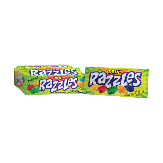 Razzles Sour Candy Gum 1.4oz 24ct box