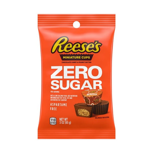 Reese's Zero Sugar Miniatures Peanut Butter Cups 3oz Bags