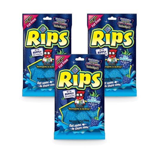 Rips Bites Blue Raspberry 4oz Peg Bag 3-Pack