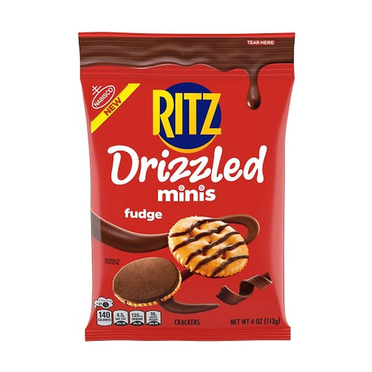 Ritz Drizzled Minis Fudge Crackers 4oz Big Bags