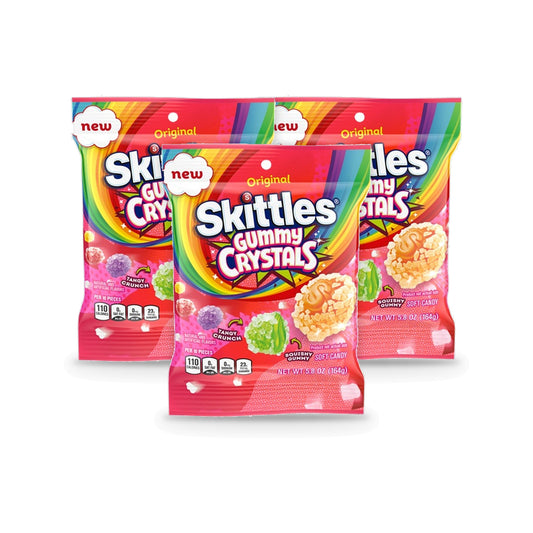 Skittles Gummy Crystals Original Peg Bag 5.8oz — 3-Pack