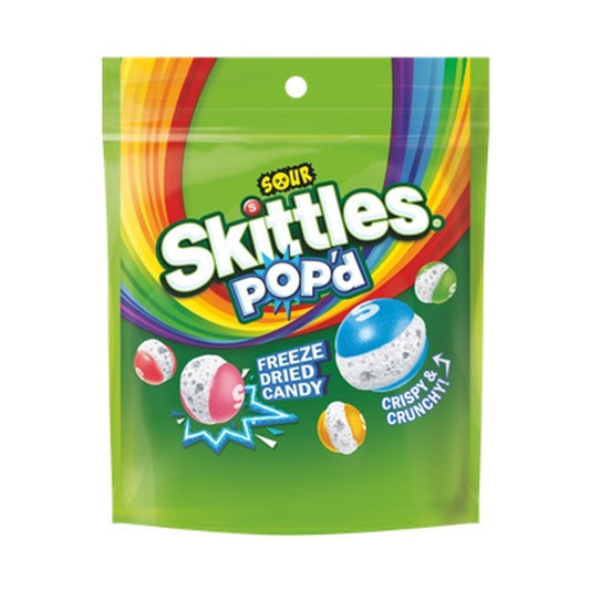 Skittles POP'd Sour Freeze Dried Candy 5.5oz Pouches