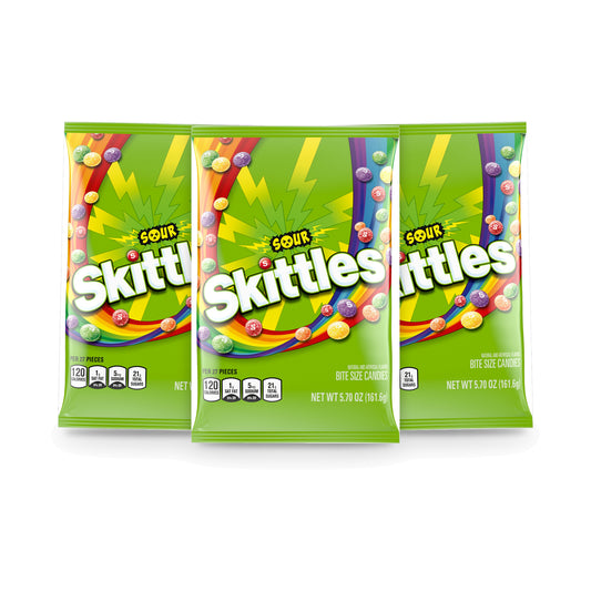 Skittles Sour 5.7oz Peg Bags - 3-Pack