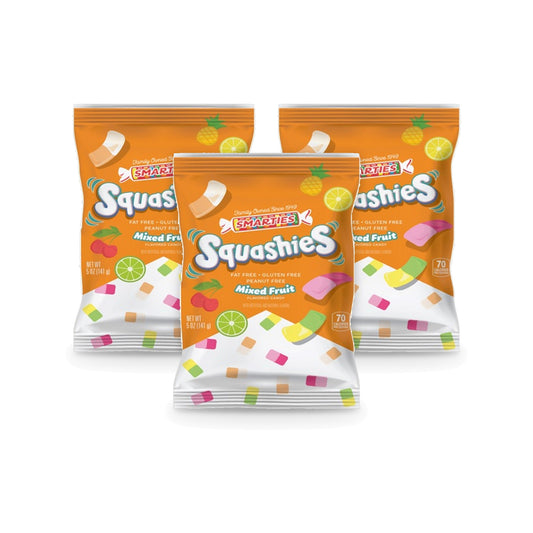 Smarties Squashies Mixed Fruit 5oz Peg Bag 3-Pack