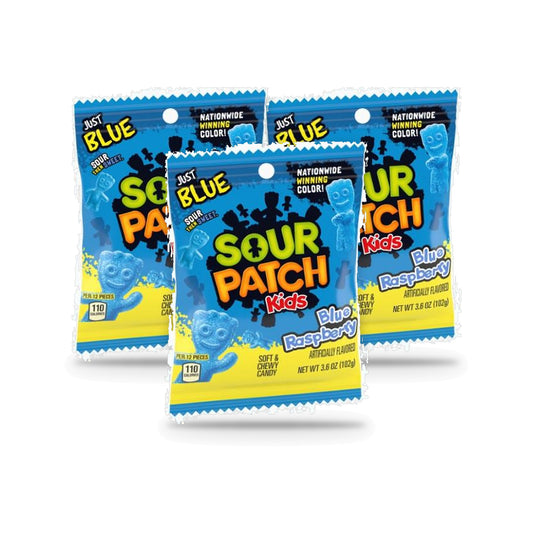 Sour Patch Kids Blue Raspberry 3.6oz Peg Bag 3-Pack