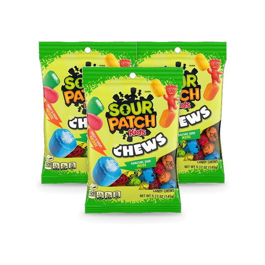 Sour Patch Kids Chews 5.12oz Peg Bag 3-Pack