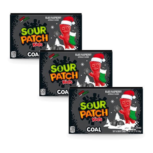 Sour Patch Kids Coal Black Raspberry 3.1oz Theater Boxes 3-Pack