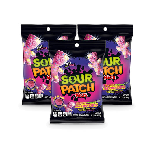 Sour Patch Kids Glow Ups 6.7oz Peg Bag 3-Pack