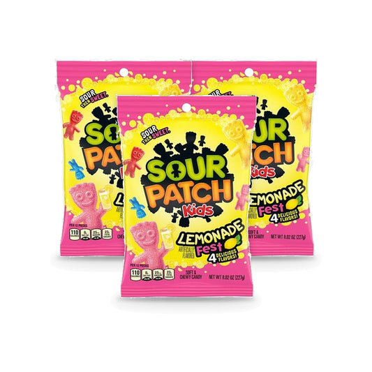 Sour Patch Kids Lemonade 8.02oz Peg Bag 3-Pack