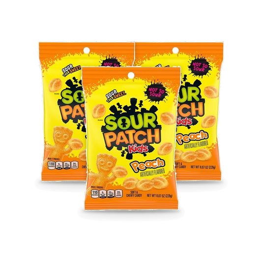 Sour Patch Kids Peach 8.07oz Peg Bag 3-Pack