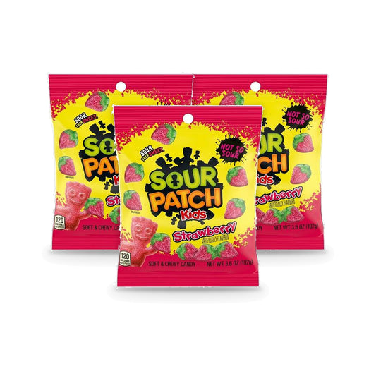 Sour Patch Kids Strawberry 3.6oz Peg Bag 3-Pack