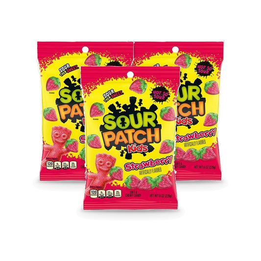 Sour Patch Kids Strawberry 8oz Peg Bag 3-Pack