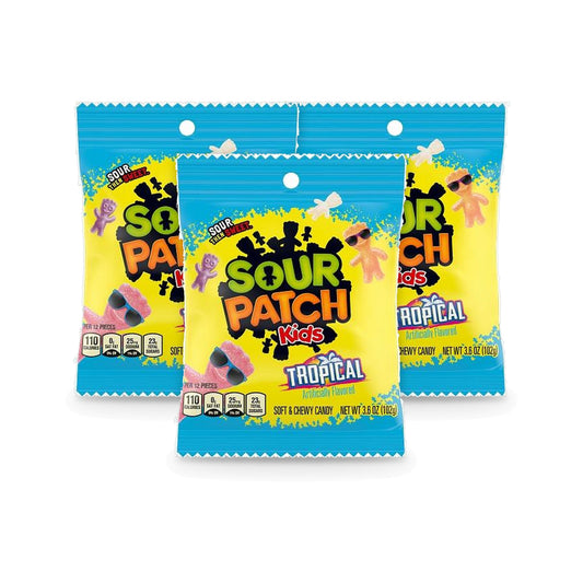 Sour Patch Kids Tropical 3.6oz Peg Bag 3-Pack