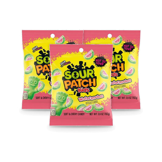 Sour Patch Kids Watermelon 3.6oz Peg Bag 3-Pack