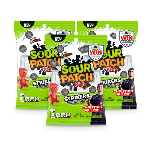 Sour Patch Strikers Black Raspberry 6.7oz Peg Bag 3-Pack