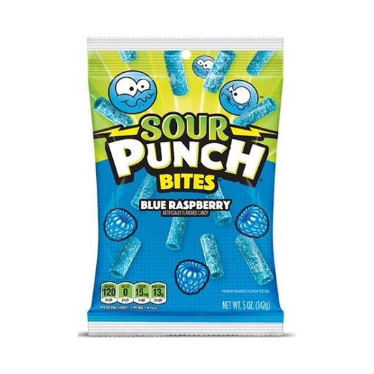 Sour Punch Bites Blue Raspberry 5oz Peg Bags