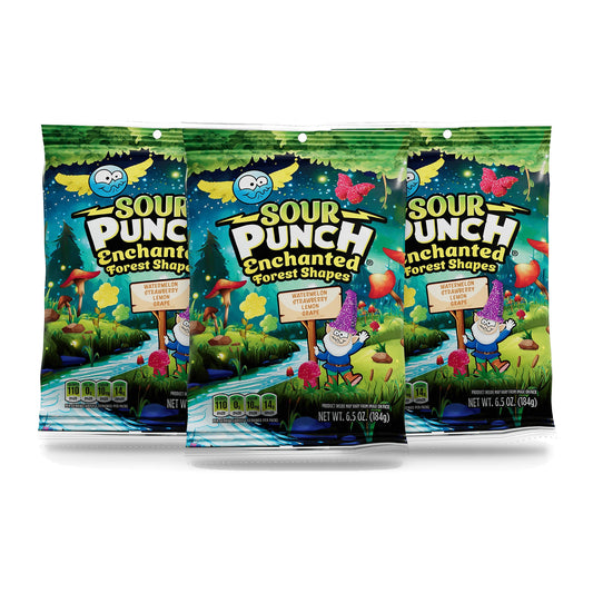 Sour Punch Enchanted Forest Shapes 6.5oz Peg Bags 3-pack