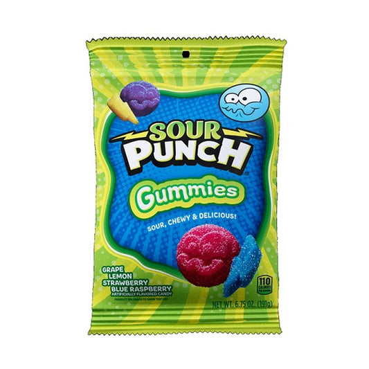 Sour Punch Gummies Assorted 6.75oz Peg Bags