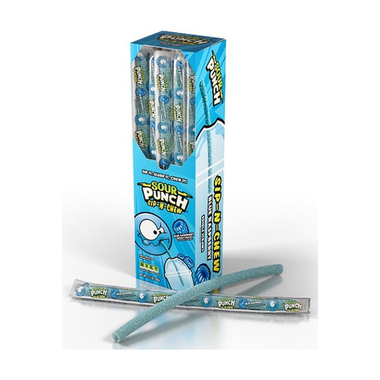 Sour Punch Sip-N-Chew Blue Razz .9oz 30ct Box