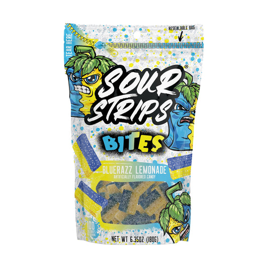 Sour Strips Bites Blue Razz Lemonade 6.35oz Peg Bag