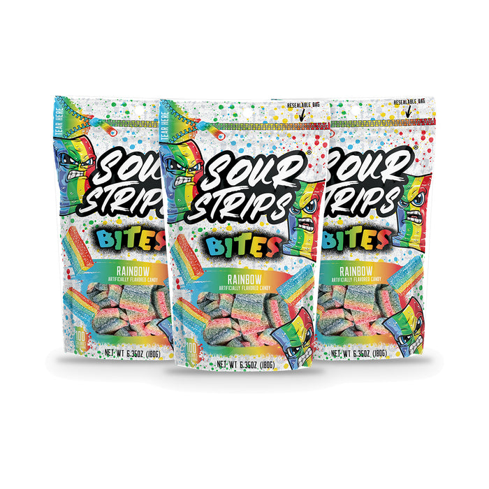 Sour Strips Bites Rainbow 6.35oz Peg Bag