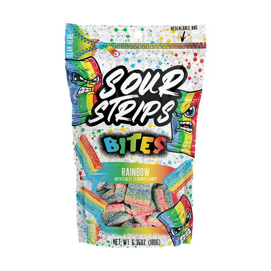 Sour Strips Bites Rainbow 6.35oz Peg Bag