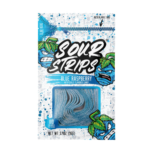 Sour Strips Blue Raspberry 3.4oz Peg Bag