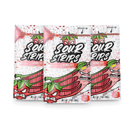 Sour Strips Lemonberry 3.4oz Peg Bag 3-Pack