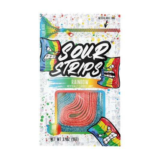 Sour Strips Rainbow 3.4oz Peg Bag
