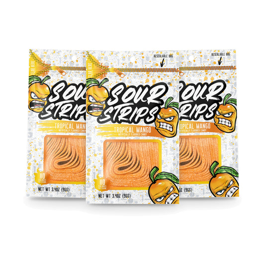 Sour Strips Tropical Mango 3.4oz Peg Bag 3-Pack