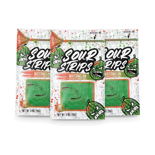 Sour Strips Watermelon 3.4oz Peg Bag 3-Pack