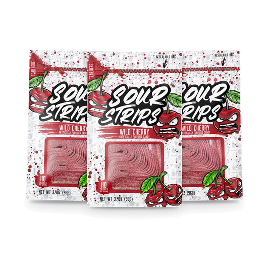 Sour Strips Wild Cherry 3.4oz Peg Bag 3-Pack