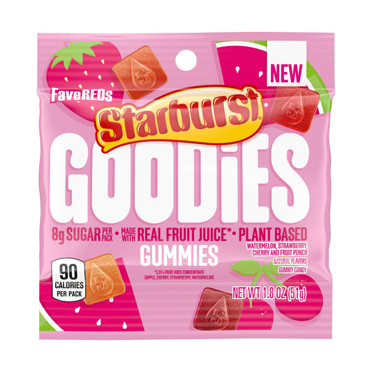 Starburst Goodies FaveReds Gummies 1.8oz Peg Bag
