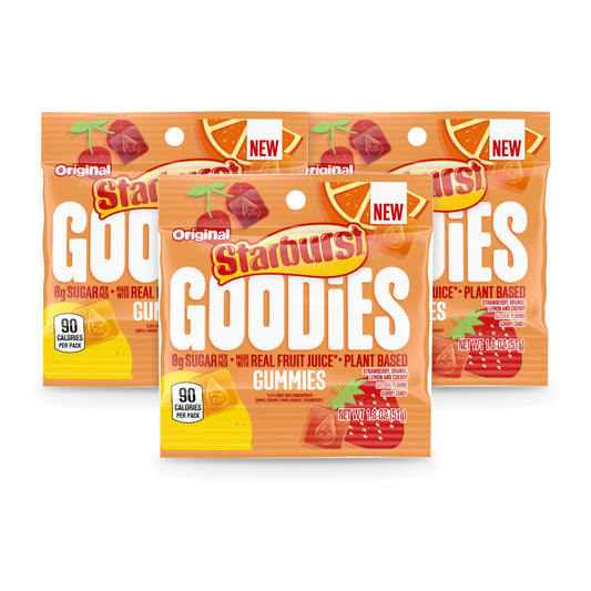 Starburst Goodies Original Gummies 1.8oz Peg Bag 3-pack