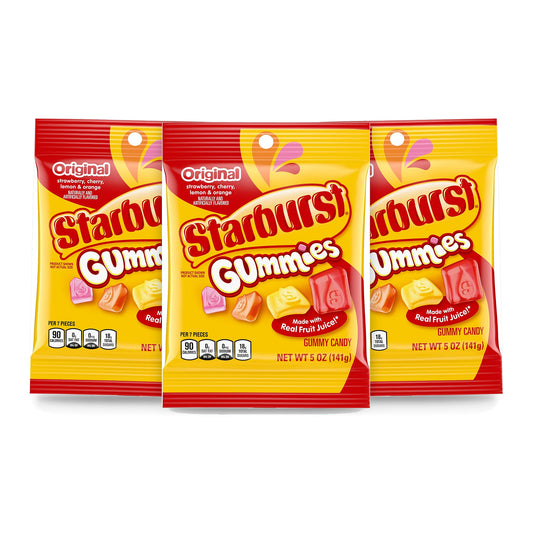 Starburst Gummies Original 5oz Peg Bag 3-Pack