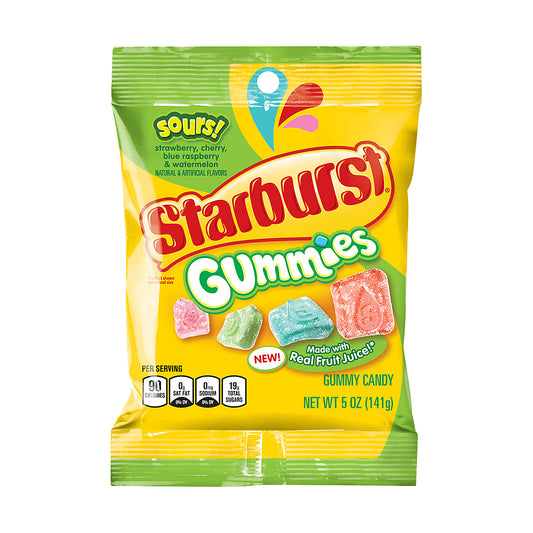 Starburst Gummies Sours 5oz Peg Bag single