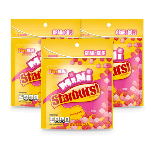 Starburst Mini Fave Reds 8oz Pouch 3-Pack