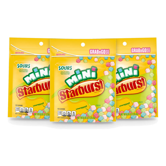 Starburst Mini Sour 8oz Pouch 3-Pack