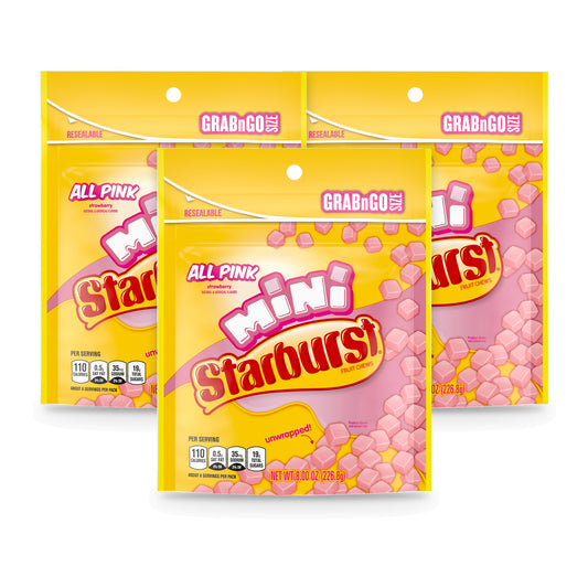 Starburst Minis All Pink 8oz Pouch 3-Pack