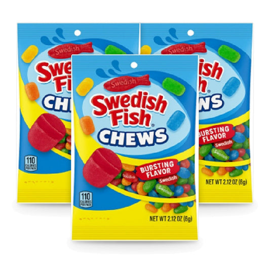 Swedish Fish Chews 2.12oz Peg Bag 3-Pack
