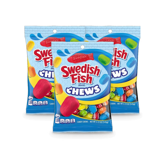 Swedish Fish Chews 5.12oz Peg Bag 3-Pack