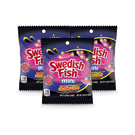Swedish Fish Glow Ups 3.08oz Peg Bag 3-Pack