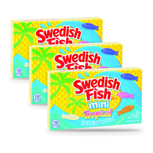 Swedish Fish Mini Tropical 3.5oz Theater Box 3-pack